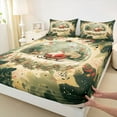 thumbnail image 3 of Homewish Cartoon Santa Claus Deer 3pcs Twin Sheet Sets for Kids Children Teens,Merry Christmas Twin Fitted Sheet,Xmas Festival Breathable Flat Sheet,Microfiber Bedroom Decor, 3 of 7