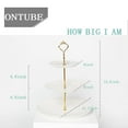 thumbnail image 2 of 3-Tier Cake Stand, Ceramic Cupcake Dessert Stand, Tiered Serving Trays for Parties, Birthday and Wedding (Gold), 2 of 6