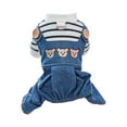 thumbnail image 1 of Adorable Pet Overall - Round Neck with Traction Ring - Cartoon Bear Pattern - Denim Jumpsuit for Daily Wear, 1 of 8