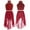 Burgundy, variant on CHICTRY Kids Girls Two-Piece Lyrical Dance Outfits Latin Jazz Dance Leotard Dress Modern Ballet Dancewear Burgundy 10