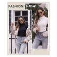 thumbnail image 5 of Womens Long Sleeve Bodysuit Square Neck Sexy Basic Tops Causal Leotard Bodysuit Tops, 5 of 6