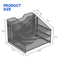 thumbnail image 3 of Samstar Desk File Organizer, Mesh Letter File Folder Holder with 3 Paper Trays and 2 Vertical Upright Section, Black., 3 of 6