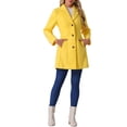 thumbnail image 2 of Abrigo largo de invierno para mujer Inspire Chic, de un solo botón, color amarillo, 2 of 6