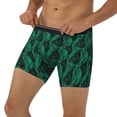 thumbnail image 3 of Salouo Mint Bird Feathers Pattern Men's Boxer Briefs, Soft & Breathable Underwear Elastic Waistband Briefs for Men,1-Pack, 3 of 7