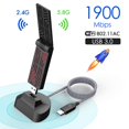 thumbnail image 2 of Adaptador WiFi USB WAVLINK AC1900 de doble banda para PC de escritorio, 2 of 7