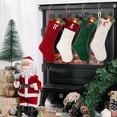 thumbnail image 6 of Christmas Stockings with Initials, Letter A Embroidered Xmas Stockings, 18" Large Monogram Knitted Xmas Stocking, Christmas Party Fireplace Family Hanging Stocking Decorations, 6 of 7