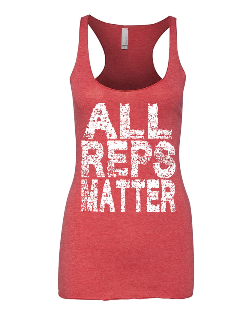 Women's All Reps Matter C6 Navy Triblend Racerback Tank Top Workout Gym Fitness 