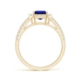 thumbnail image 2 of ANGARA Lab Grown 1.65 Ct Emerald-Cut Blue Sapphire Halo Ring for Women in 14K Yellow Gold (Size-8x6mm) | September Birthstone, Anniversary, Jewelry Gift for Women | Lab-Grown Blue Sapphire Ring, 2 of 8