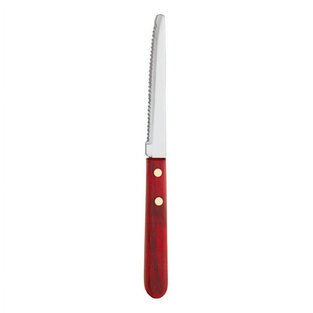 Libbey 200 1682 Couteau à Steak 8 1/4 Pouces avec Manche Rouge et Bout Rond