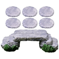 SOPOTUTU Grey Resin Mushroom Set for Garden Decoration Outdoor Pathway Enhancement