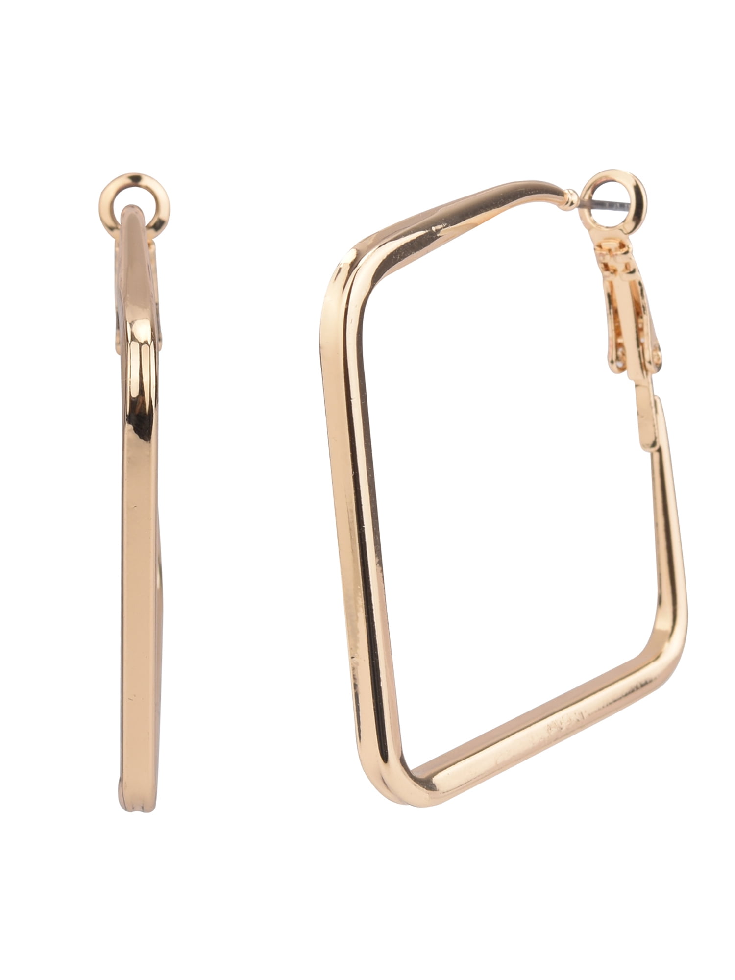 Time And Tru Gold Square Hoop Earring