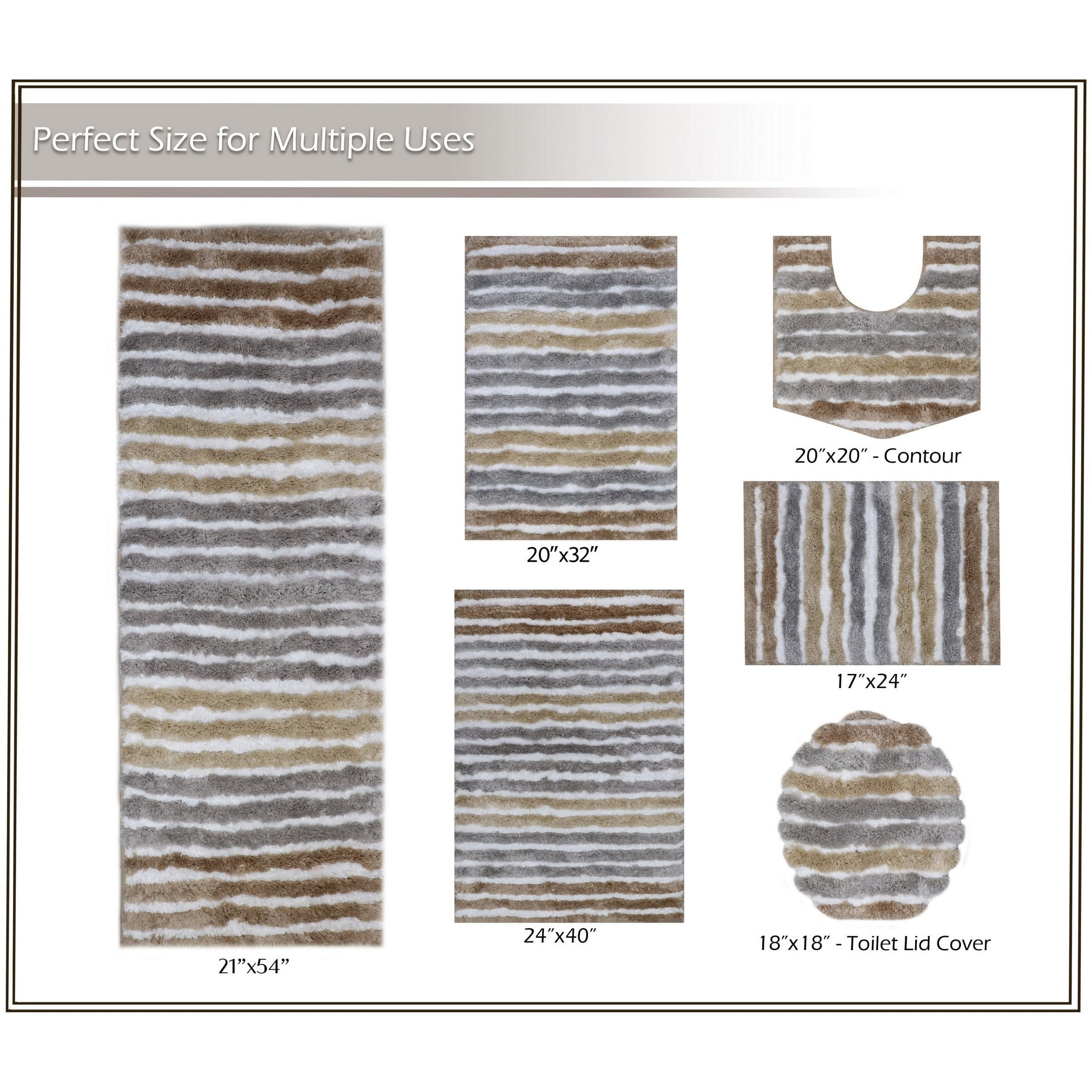 Bathroom Rugs, Extra Soft Absorbent Bath Rugs, Non-Slip, Quick Drying, Machine Washable, Plush Comfort for Bathroom Floor, Tub, Shower and Home Decor Accessories, 24x40, Linen