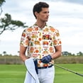 thumbnail image 3 of Xecao Fall Farm Pumpkin Mens' Casual Short Sleeve Button-Down Polo Shirts for a Classic Golf Shirts-Small, 3 of 6