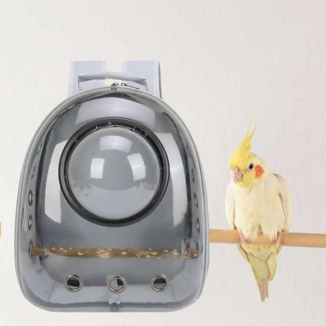 cage Grand Support de capsule Spatiale Jouet à Mâcher pour Oiseaux Gris