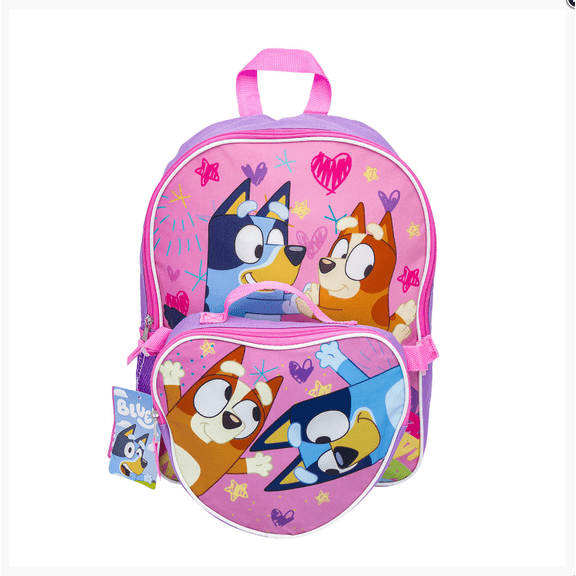 Bluey & Friends Backpack And Detachable Lunch Kit - 15", Pink