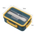 thumbnail image 1 of 1/2/3PCS Microwave Lunch Box with Spoon Chopsticks Wheat Straw Dinnerware Food Storage Container Children Kids School Office Style D 1pc, 1 of 6