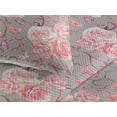 thumbnail image 3 of Ambesonne English Garden Quilted Bedspread Set 3 Pcs, Composition Floral, Queen, Pale Grey and Pastel Pink, 3 of 4