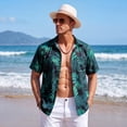 thumbnail image 5 of Mens Hawaiian Shirt Tropical leaf Short Sleeve Button Up Shirts Casual Aloha Tee for Summer Beach, 5 of 7