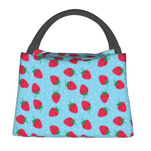 Fotbe Strawberries Bolsa Térmica Portátil con Estampado, Bolsa de Entrega de Alimentos Aislada, Bolsa Reutilizable de Gran Capacidad para Comidas y Supermercado