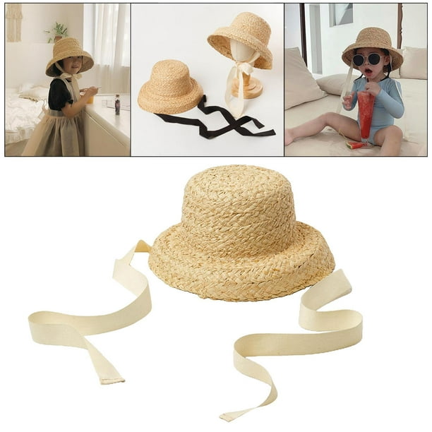 Beloving Straw Hat Summer Sun Hat W / Adjustable Tie Flat Other