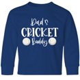 thumbnail image 3 of Inktastic Dad's Cricket Buddy Long Sleeve Youth T-Shirt, 3 of 5