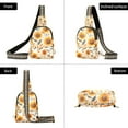 thumbnail image 7 of FORMRS Womens Crossbody Sling Bag Travel Daypack Shoulder Chest Backpack, Watercolor Sunflowers and Leaves, 7 of 7