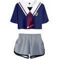 thumbnail image 1 of For Cosplay SK8 The Infinity Miya 2 Piece Outfits Reki Kyan For Cosplay Costume T-Shirt Shorts Blue Small, 1 of 1