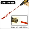 thumbnail image 3 of 2x32 Inch Auger Drill Bit for Planting - Long Handle Easy Planter Garden Auger - Bulb & Bedding Plant Augers - Post Hole Digger for 3/8”Hex Drive, 3 of 7