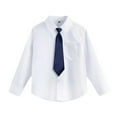 thumbnail image 3 of MUXiin Boys Dress Shirts Long Sleeve, Boys Button Down Shirt Wrinkle-Free for Formal & Casual With Tie, 3 of 4