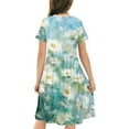 thumbnail image 2 of LOVZFMLL Robe Mignonne à Manches Courtes pour Tout-Petits Enfants Imprimé Épissure Extensible Robe Trapèze, 2 of 2