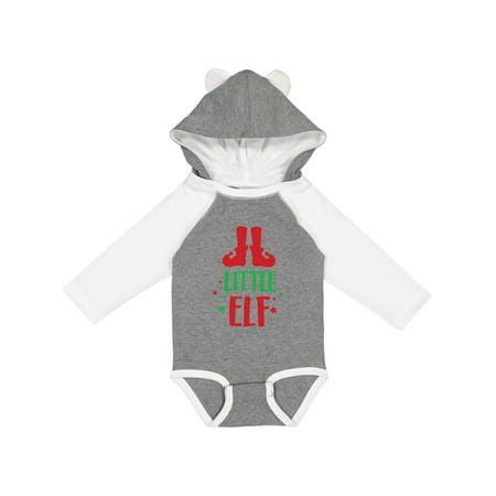 

Inktastic Little Elf Elf Shoes Christmas - Red Green Boys or Girls Long Sleeve Baby Bodysuit