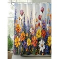 thumbnail image 2 of Fsddascl Botanical Flowers Shower Curtain Set - Long 72" x 84" Washable Bathtub Curtain with 12 Hooks, Farmhouse Floral Herbs Oil Painting Waterproof Fabric Stall Shower Curtains for Bathroom, 2 of 6