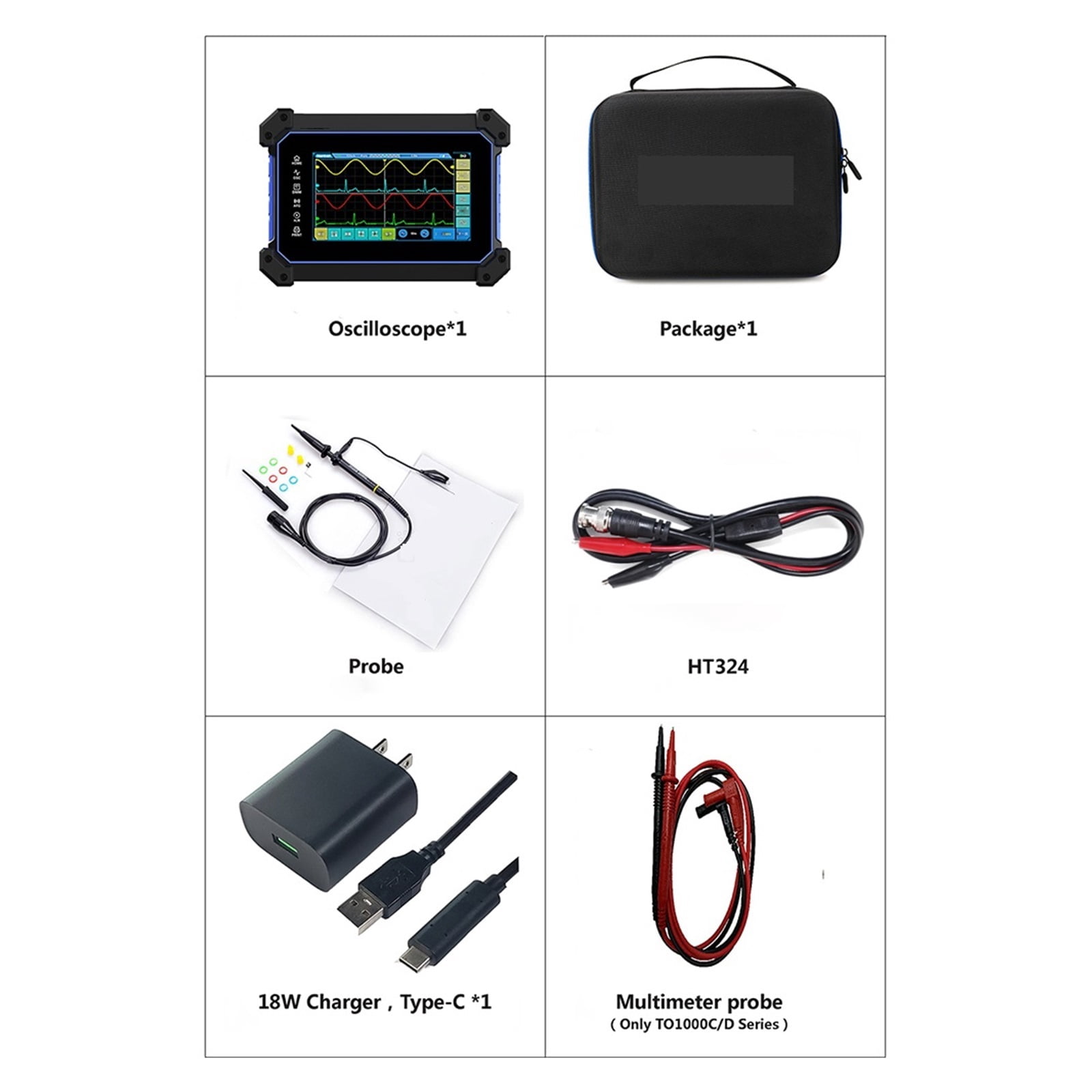 3 in 1 Digital Stora Oscilloscopes + Signal Source+Multimeter 2 Channels 110Mhz Bandwidth Portable Osciloscopio ,Professional Designed