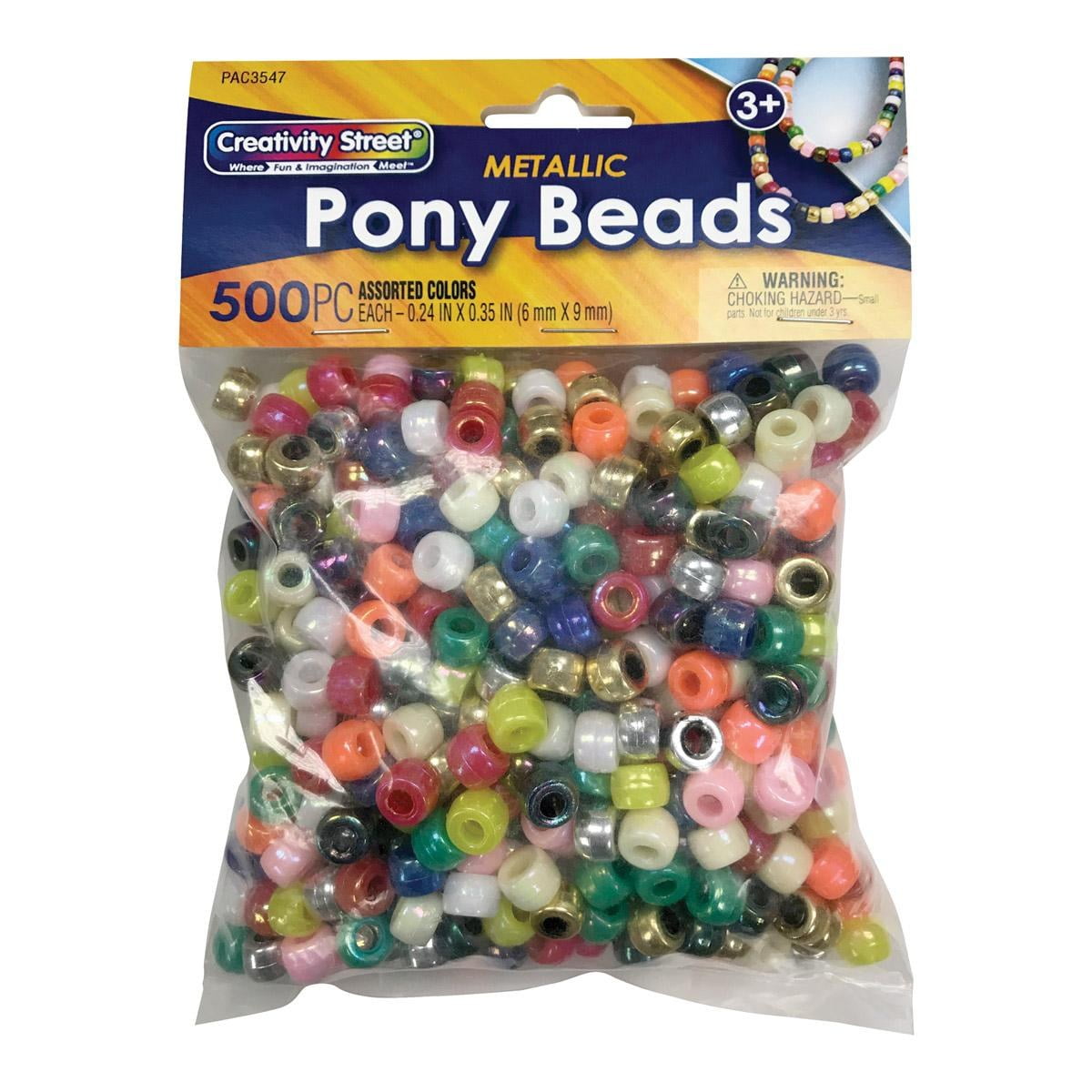 Dixon Metallic 6mm Pony Beads - 1,500 Pieces