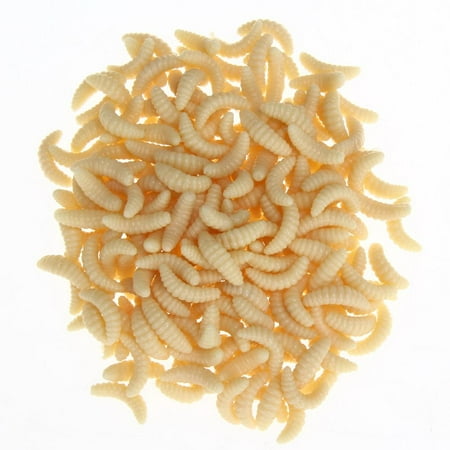 Chinatera 200Pcs Soft Plastic Fishing Lures Baits Maggots Worms Tackle light yellow