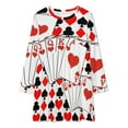 thumbnail image 2 of CASINO NIGHTS RED HEARTS FLUSH Loose Dress Evening Dress Summer Dresses for Women Luxury Dress Long Sleeved Dress, 2 of 4