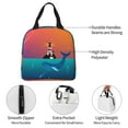 thumbnail image 3 of KLL Lighthouse and Whale Print Insulated Lunch Bag Women, Reusable Cute Tote Lunch Box for Adult & Men, Leakproof Cooler Lunch Bags for Work Office Travel Picnic, 3 of 5