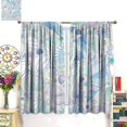 thumbnail image 3 of Nautical Curtains, Ocean Shell Starfish Oyster Mollusk Pattern Lightweight Decorative with Rod Pocket, Kids Boys Girls Bedroom Living Room Curtains, 2 Panels, 42x63 Inch Mint Blue, 3 of 6