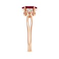thumbnail image 3 of ANGARA Natural Solitaire 1.25 ct Ruby Split Shank Engagement Ring with Trio Diamonds in 14K Rose Gold for Women (Size-8x6mm) | July Birthstone, Anniversary, Jewelry Gift for Women | Natural Ruby Ring, 3 of 9