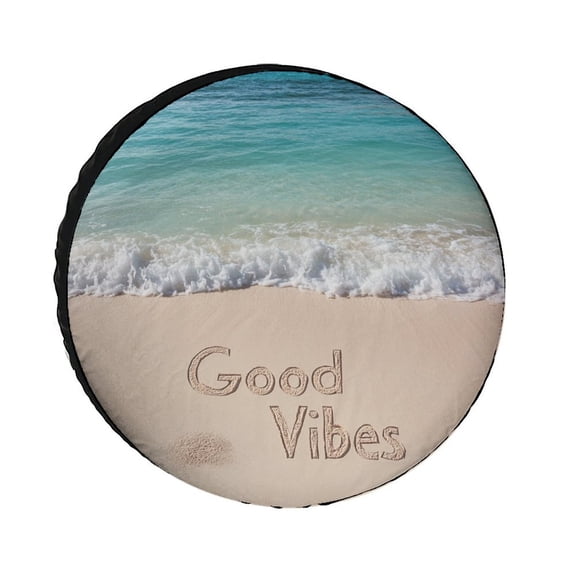 Spare Tire Cover Beautiful Sandy Beach Weatherproof Universal Wheel Protectors Summer Beach Tire Cover for Travel Trailer Camper Truck SUV Camper 12inch
