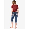 thumbnail image 3 of Grace in LA Women's Western Americana Star Embroidered Capri Cropped Stretch Jeans (25), 3 of 7
