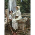 thumbnail image 2 of Sargent, John Singer 19x24 Gold Ornate Wood Framed with Double Matting Museum Art Print Titled - The Fountain, Villa Torlonia, Frascati, Italy, 2 of 4