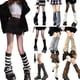 thumbnail image 2 of Sunloudy Calentadores de piernas de punto para mujer, calentadores de piernas acanalados estilo preppy hasta la rodilla para niñas adolescentes Sunloudy moda, 2 of 3
