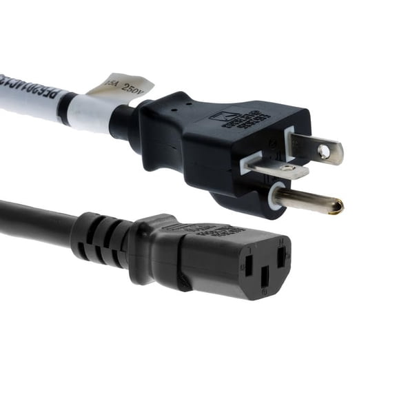 CablesAndKits Heavy Duty AC Power Cord, 15A/250V, 14 AWG, 6-20P to C13, (NEMA 6-20P to IEC-60320-C13), Black, Lifetime Wty (8 ft)