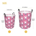 thumbnail image 3 of Fuzoiu Rabbit Holding Flowers Print Circular Hamper,Laundry Basket with Handle,Collapsible Laundry,Dirty Clothes Storage Basket,for Bedroom Bathroom Dorm Living Room-Small, 3 of 6