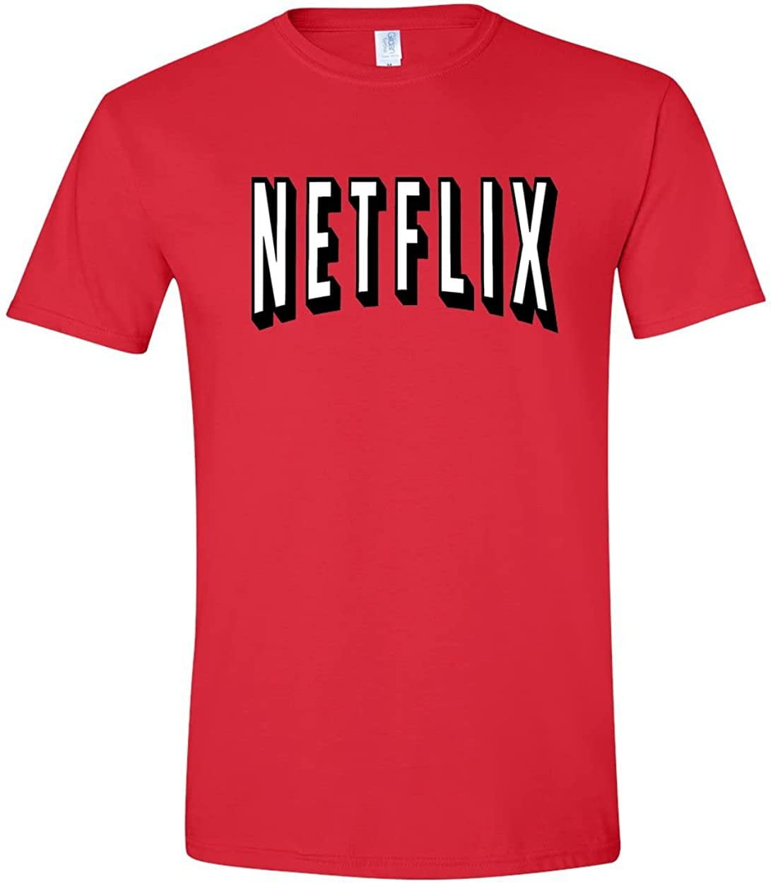 Custom Apparel House Netflix and Chill Red Colorful Couple TShirt Halloween Costume Funny