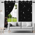 thumbnail image 4 of Nanqianyi Black Blackout Curtains With Moon Star Pattern, 42"W x 84"L, 2 Panels, Window Curtains for Bedroom/Living Room, 4 of 8