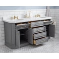thumbnail image 3 of Water Creation Palace 72" Wood Double Bathroom Vanity in Gray and Satin Gold, 3 of 9
