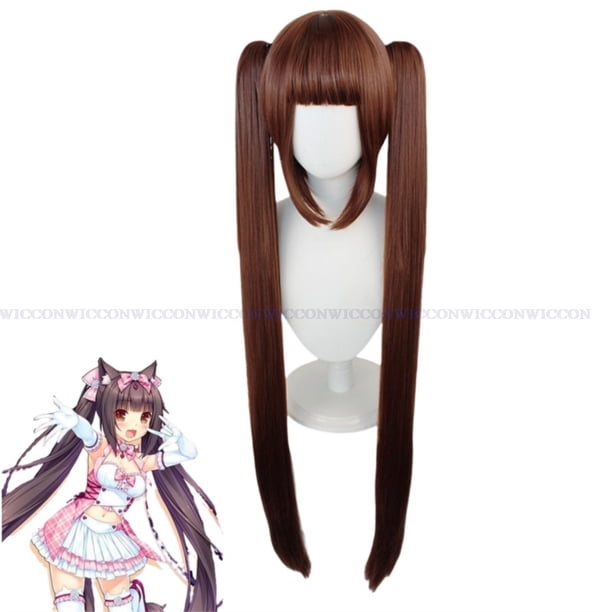 NEKOPARA-Disfraz de juego de Anime para mujer, traje de Cosplay de vainilla chocolate, peluca de celosía, atuendo de sirvienta, vestido encantador, traje de Halloween Kawaii Sexy