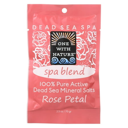 - One With Nature Spa Blend Rose Petal Dead Sea Mineral Bath - Salt - Case Of 6 - 2.5 Oz.